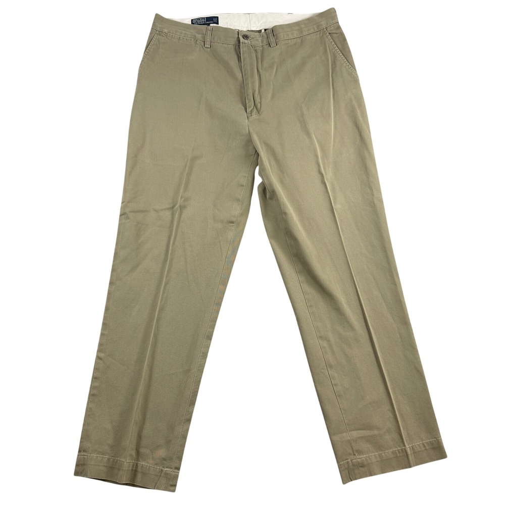 Polo Ralph Lauren Prospect Pant Mens 36x30 Khaki Cotton Chino Straight Leg Vtg